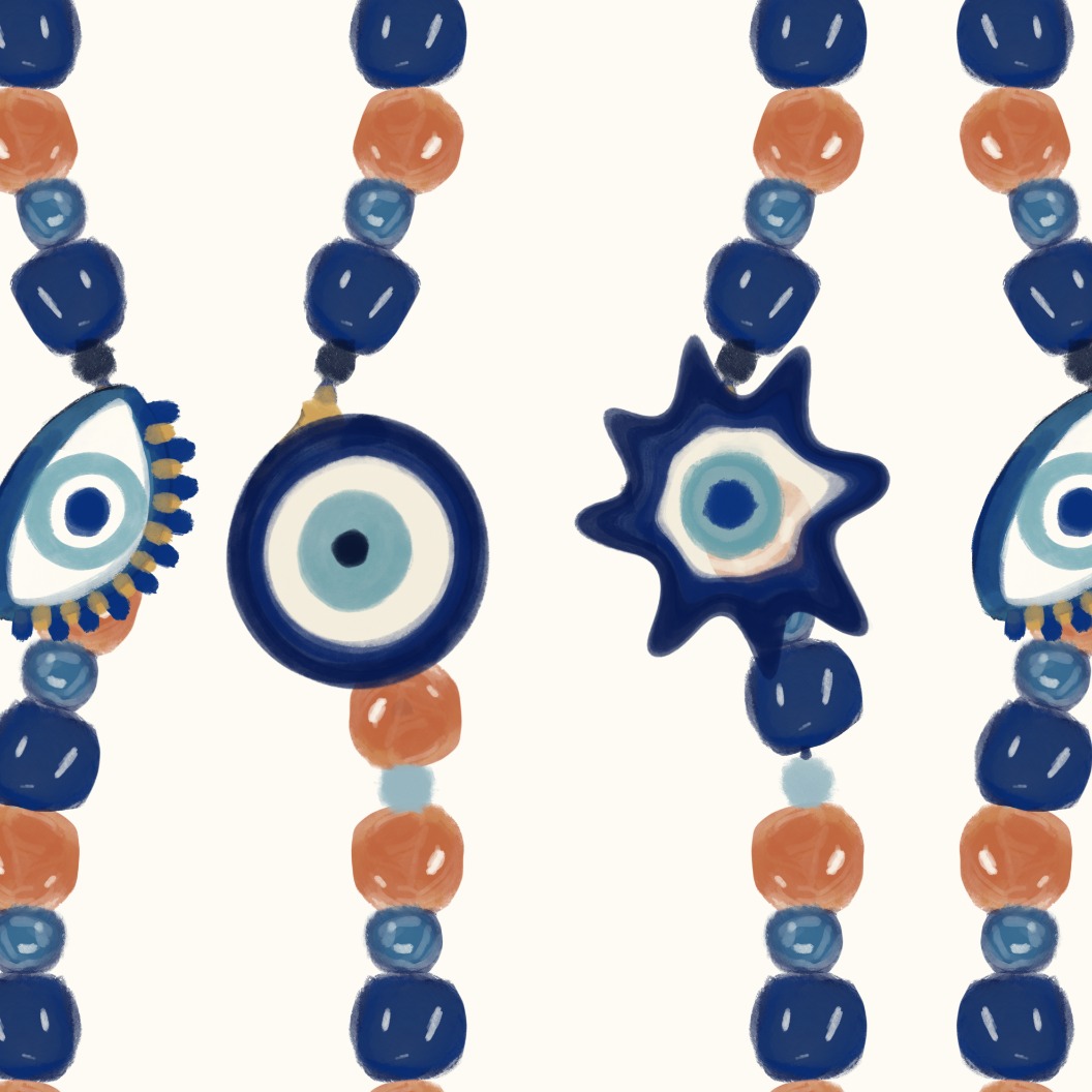 Blinking Blue Talisman Vertical Columns — cropped detail
