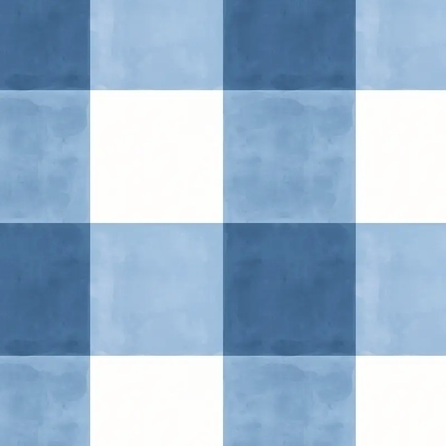 Blue gingham coordinate — detail